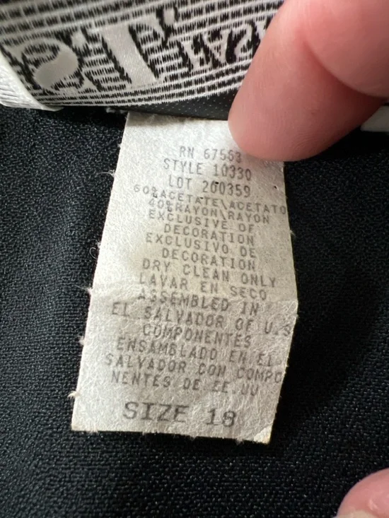 SL Fashions Black Long-Sleeve Midi Dress with Ornate Waist Accent - Picture 8 of 8